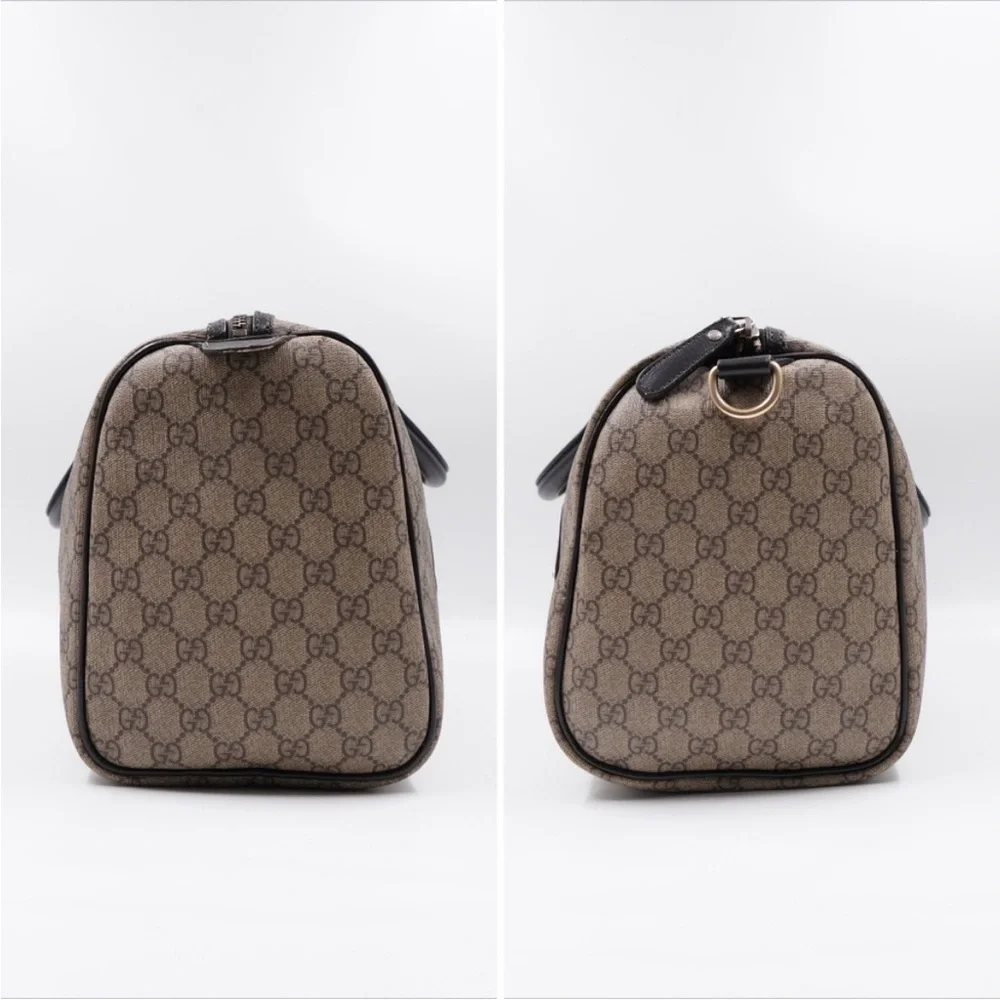 Gucci- Authentic 🍀 GG Joy Monogram Tan and Black Large Boston Bag - Picture 8 of 15